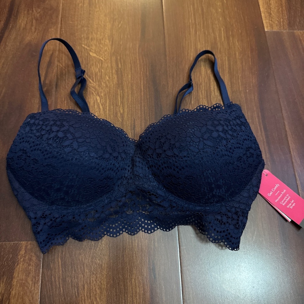 Xhiliration Longline Laced Push up Bra Size 34B